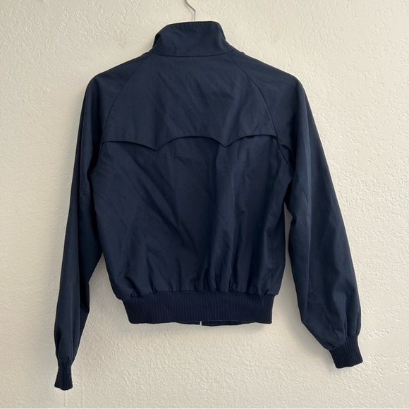 VTG Sir Jac Navy Harrington Jacket Women’s Plaid Lined Bomber Classic Mod Preppy - Picture 4 of 5